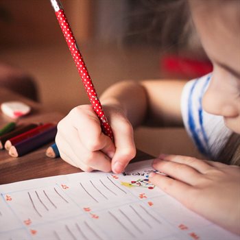 child writing