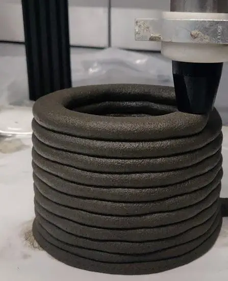 Columns being printed to assess the buildability of low-carbon concrete