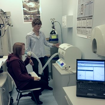 breathing test performed in lab