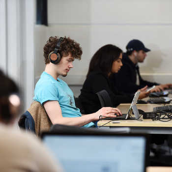 student playing games