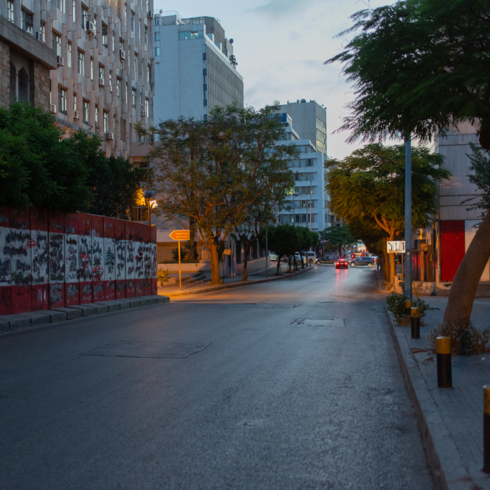 A series of photographs showing former checkpoints locations where people were abducted or killed during the 1975-1990 Lebanese civil war.
