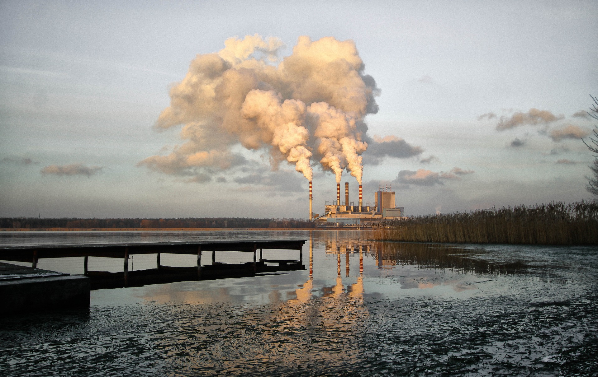 Smoke emission from factory