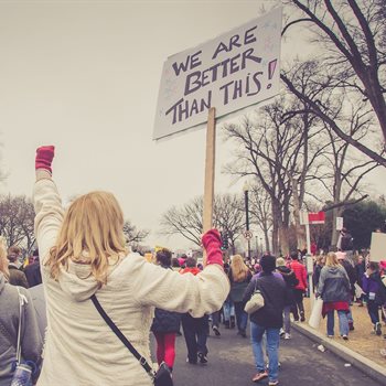 people at a rally