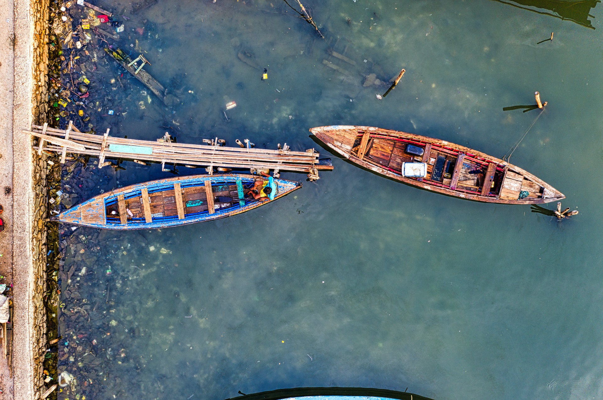 Boats floating on water