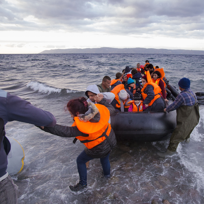 migrants on a boat