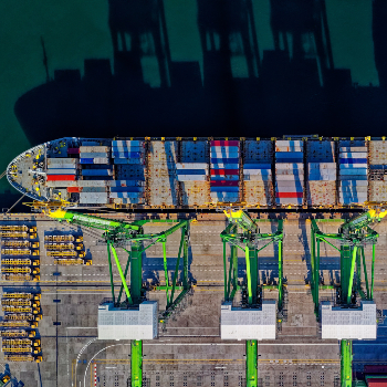 shipping containers on a ship