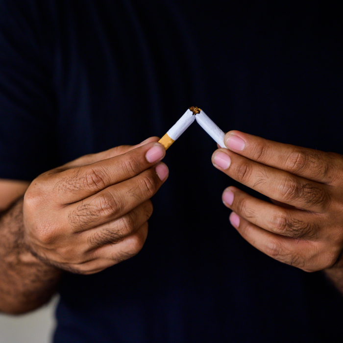 man breaking the smoking habit