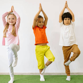 Photo of children practicing yoga