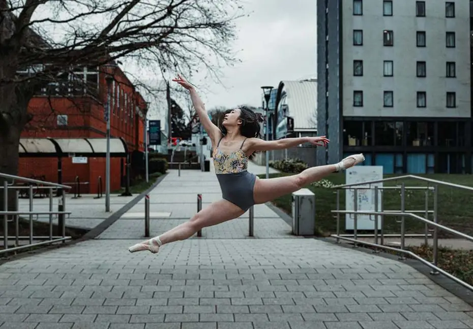 Brunel Dance and Chalistenics students posing on campus for the Love Your Leo campaign