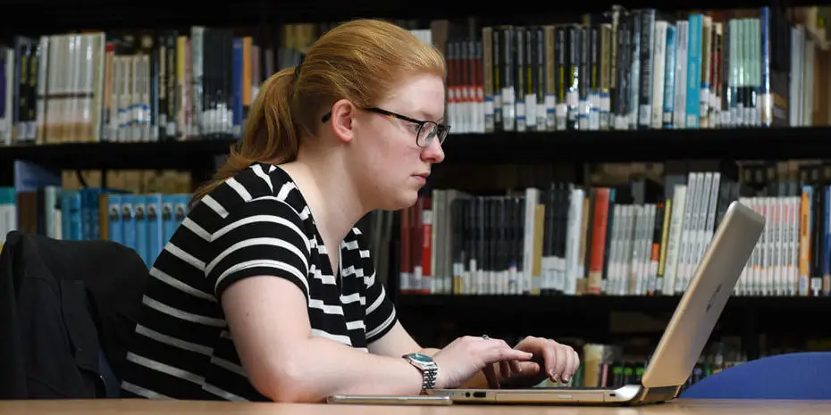 brunel student studying in library