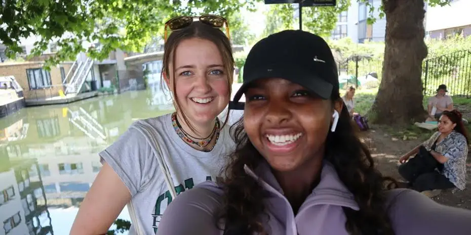 Two Global Challenges students on a fieldtrip 