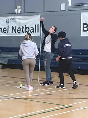 Life Sciences BSc students calculating the location of a person’s centre of mass at Brunel University London. 