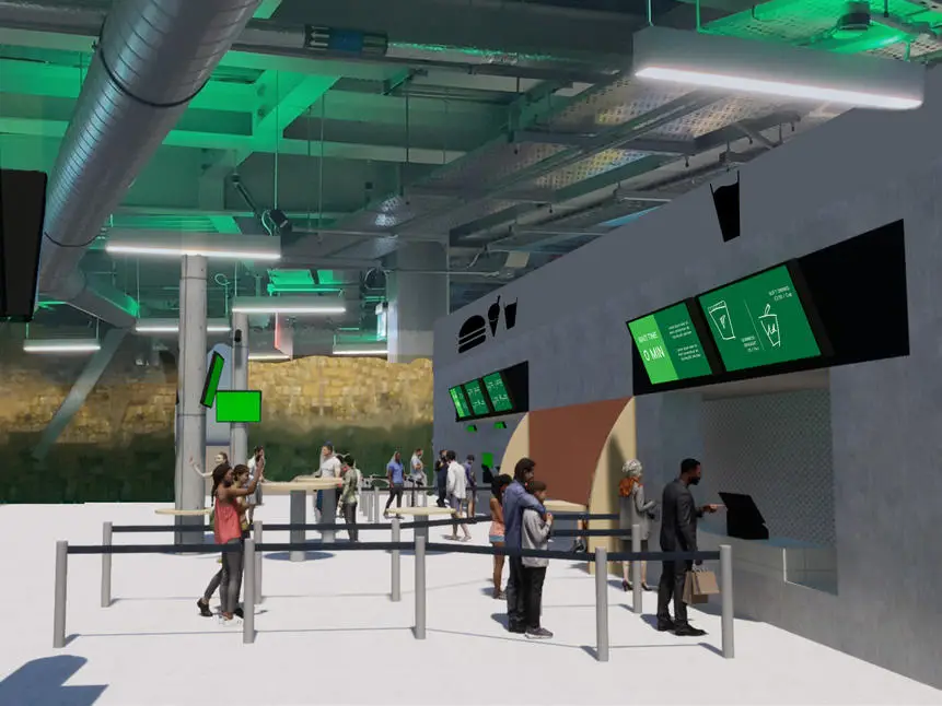 Mock-up of Wait-Less Stadium Concessions a system which improves the experience at stadium food & beverage outlets