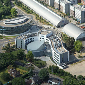 Aerial view of University of Brunel London.