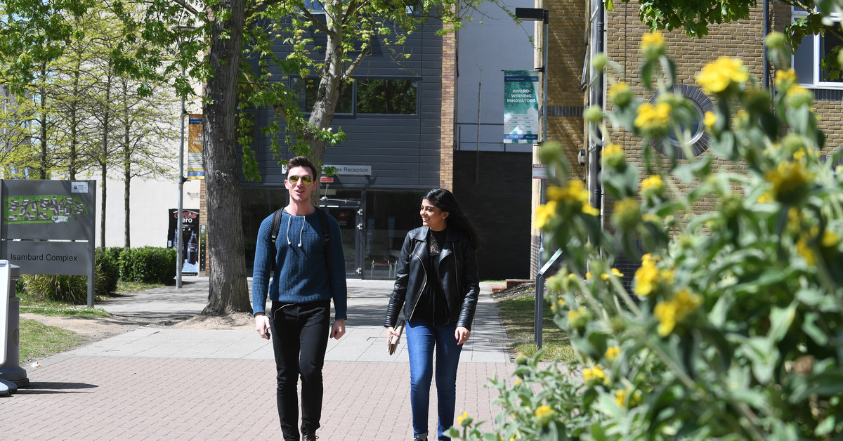 Students walking and chatting