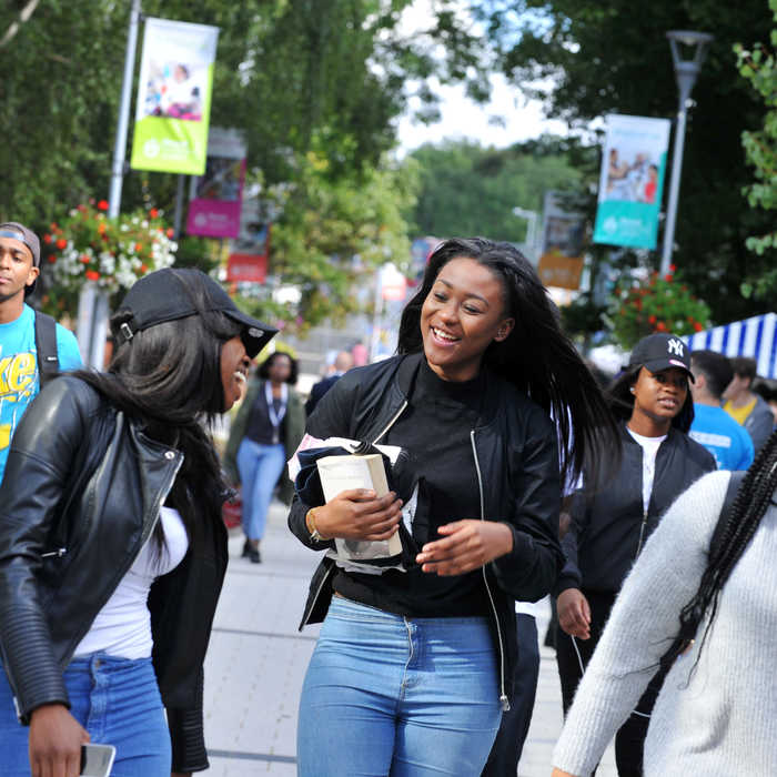 Students together walking