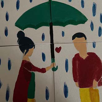 painting A resilient mother by Rathigga Pushparajah