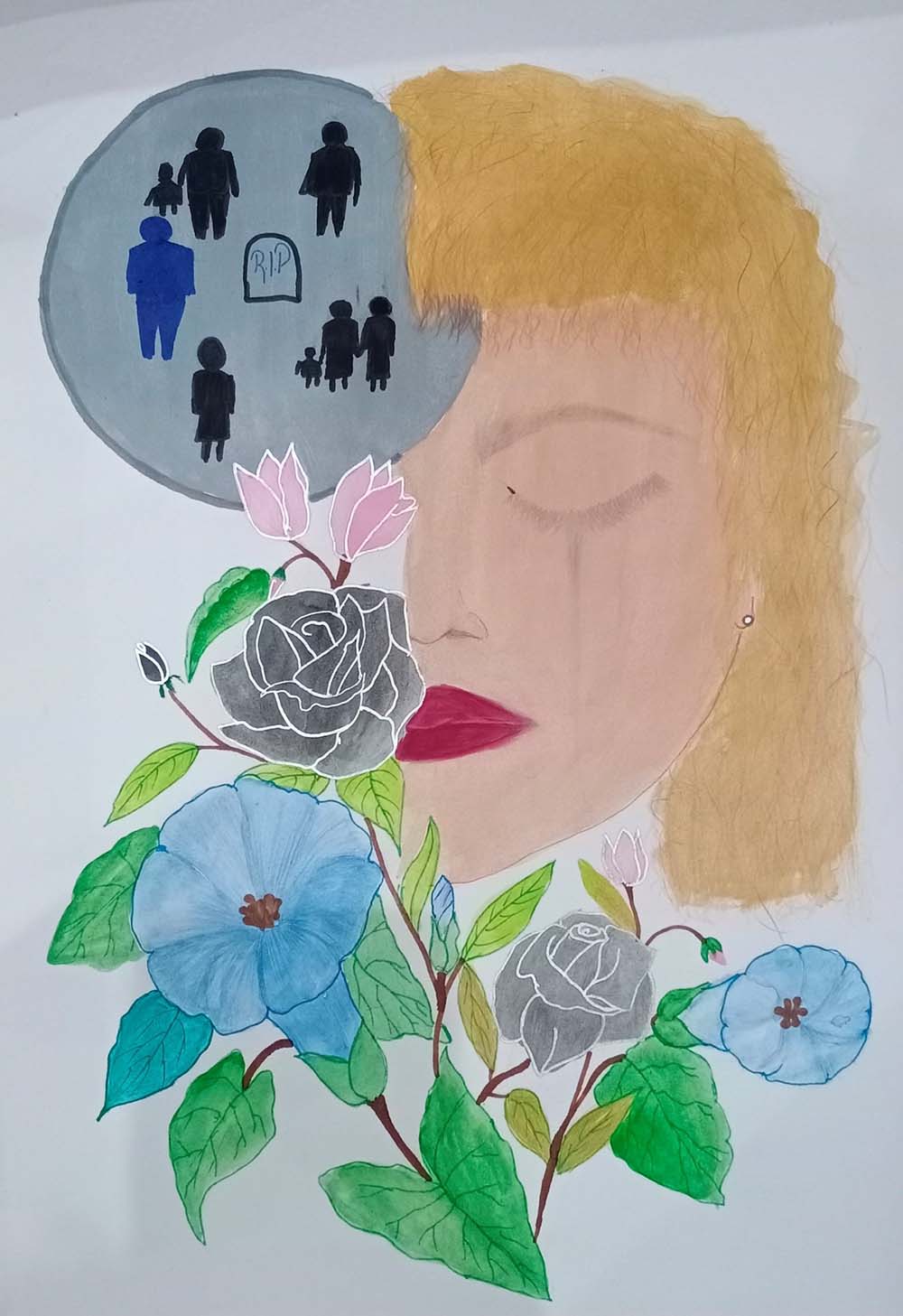 painting called A walk in the rain by Areeba Naseem