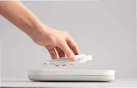 DermaTrack app scanning a skin cream