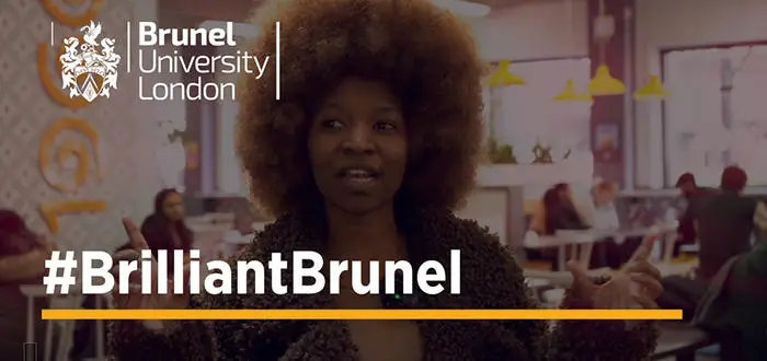 Brunel student smiling into camera