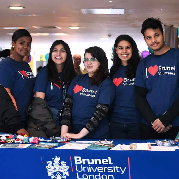 group of students in brunel volunteers t-shirts