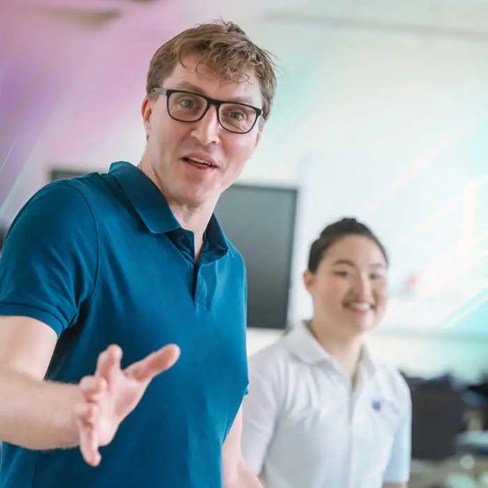 man talking to the direction of the camera