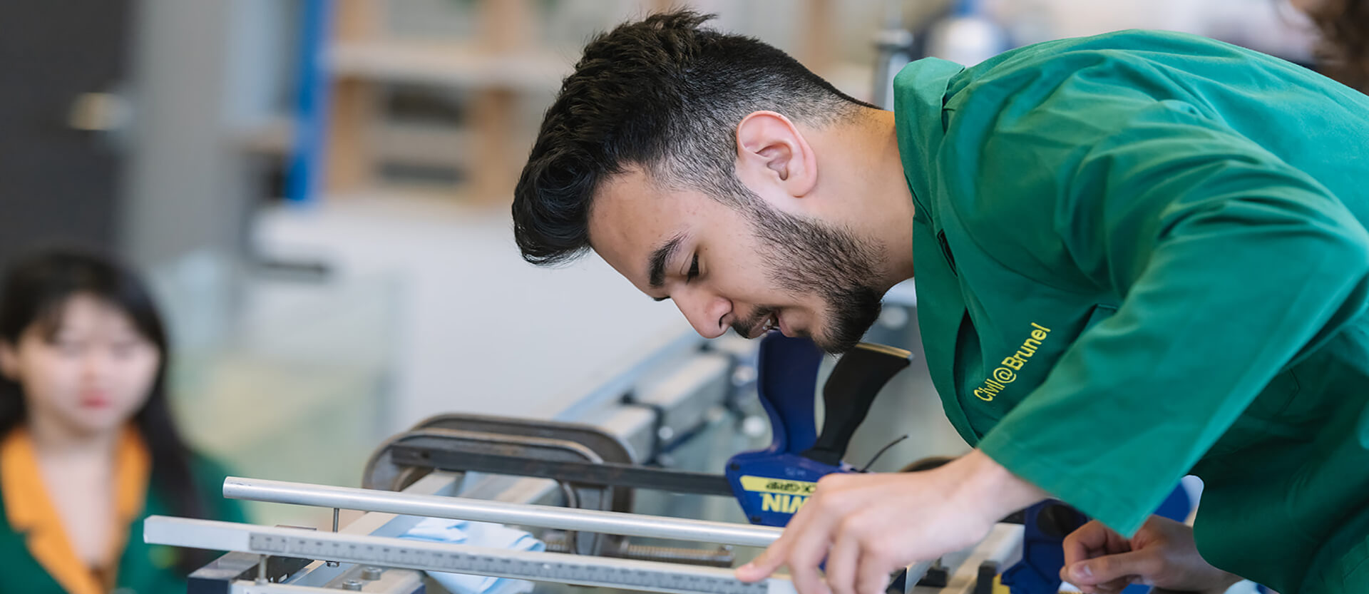 civil engineering students in lab