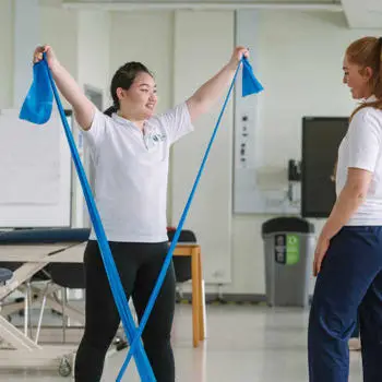 Physio students doing some exercises