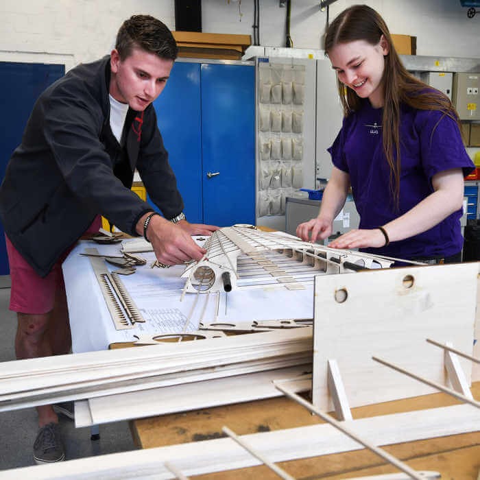 Aerospace Engineering students studying together