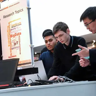 Computer Science students working at Software Innovation event