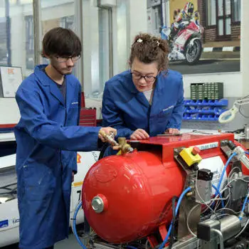 image of two mechanical engineering students