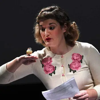 female studing performing theatre on stage