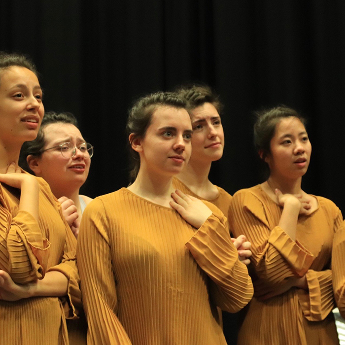 Students performing on the stage of Theatre Studio at Brunel University London  (2)