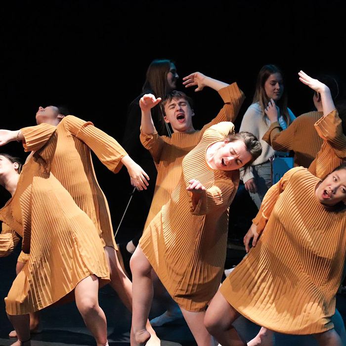 Students performing on the stage of Theatre Studio at Brunel University London  (3)