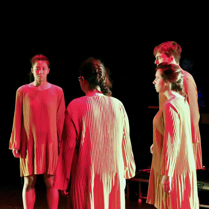 Students performing on the stage of Theatre Studio at Brunel University London  (4)