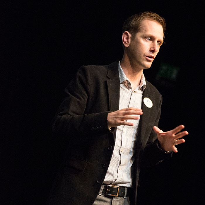 Theatre staff discuss the Ensemble Production Module